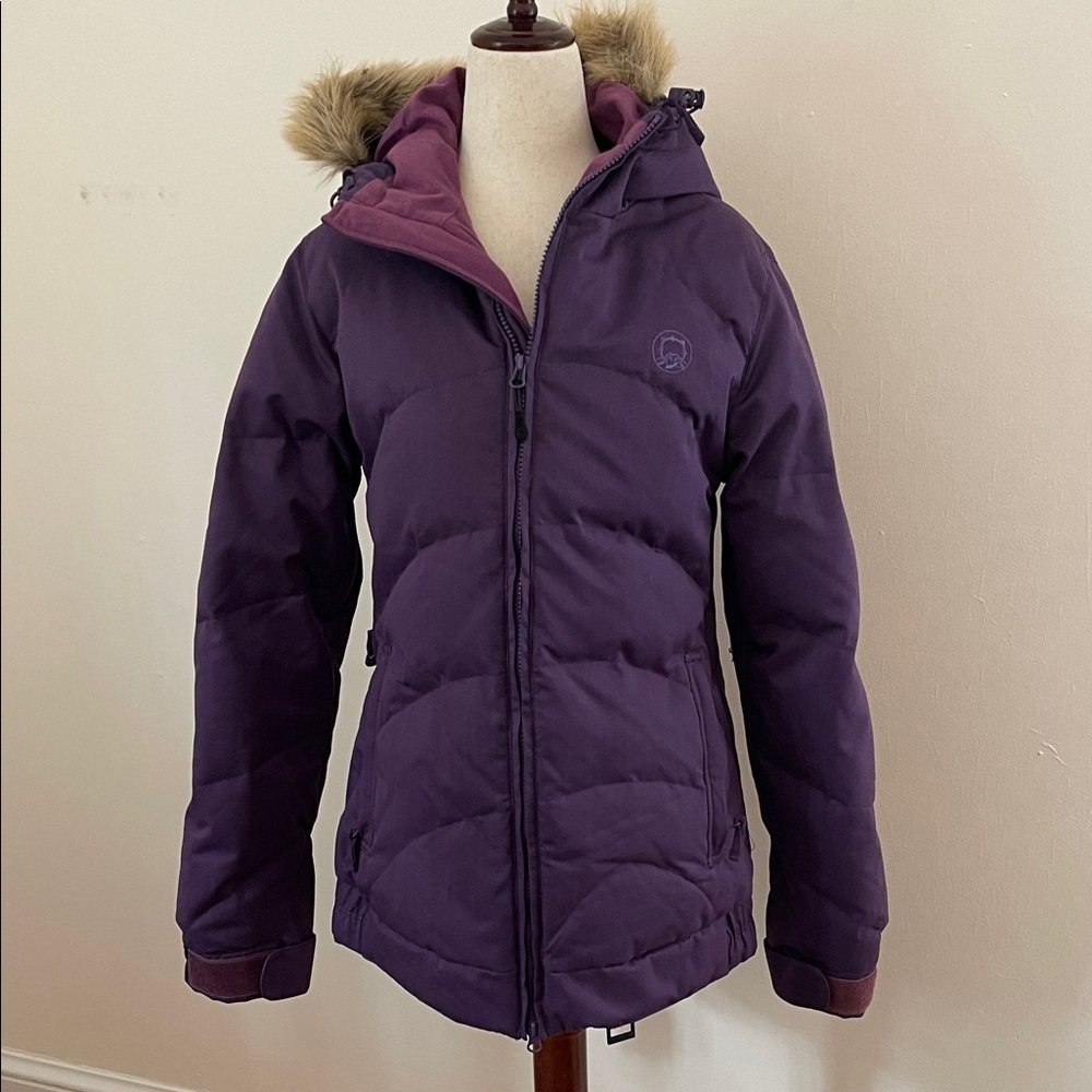 Empyre Women’s Small Purple Down Ski Jacket Faux Fur Hood